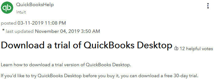 Quickbooks desktop download free trial